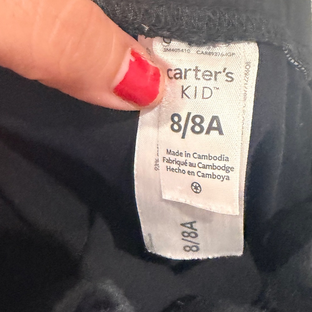 2 Leggings: Crazy 8 Navy Blue Leggings & Carters Black Leggings - Picture 5 of 6
